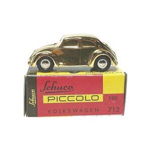 Schuco 1:90 Gold Tone VW Volkswagon Beetle Diecast Käfer Cabrio Piccolo 712
